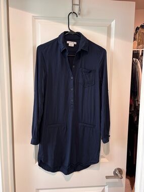 Lacoste Navy Button-Front Shirt